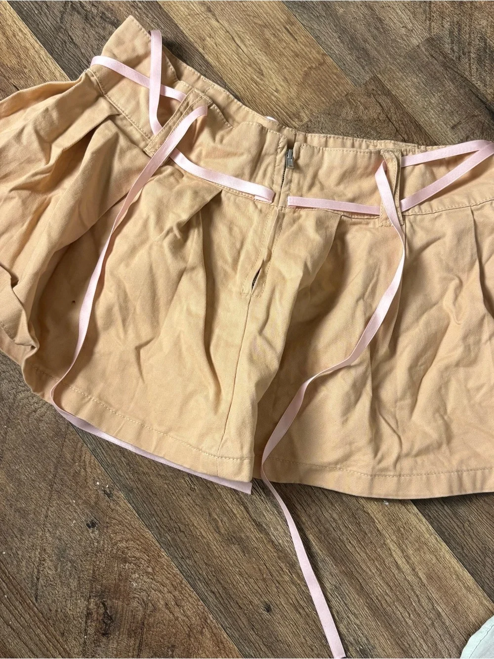 Top & Skirt Matching Set Pink-Tan Lace-Up